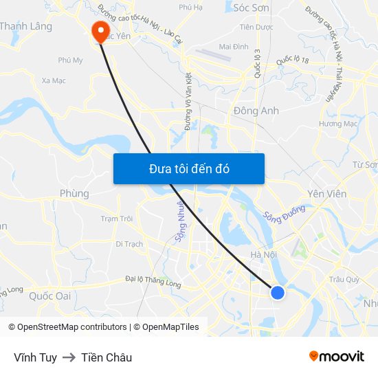 Vĩnh Tuy to Tiền Châu map