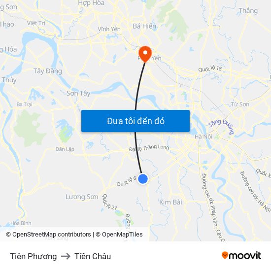 Tiên Phương to Tiền Châu map