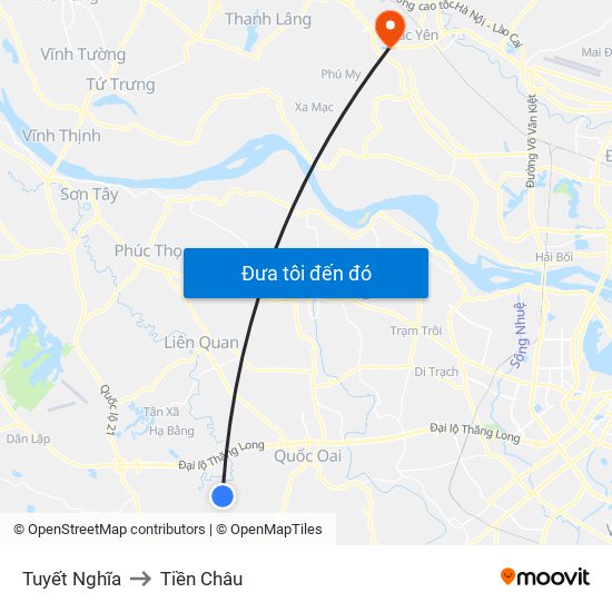 Tuyết Nghĩa to Tiền Châu map