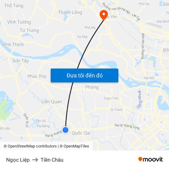 Ngọc Liệp to Tiền Châu map