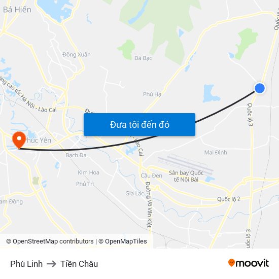 Phù Linh to Tiền Châu map