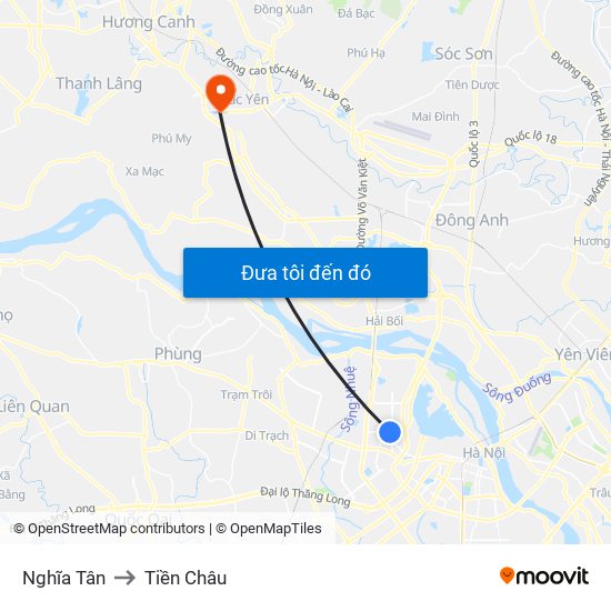 Nghĩa Tân to Tiền Châu map