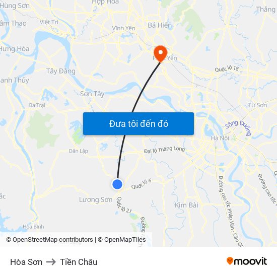 Hòa Sơn to Tiền Châu map