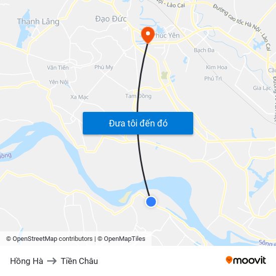 Hồng Hà to Tiền Châu map