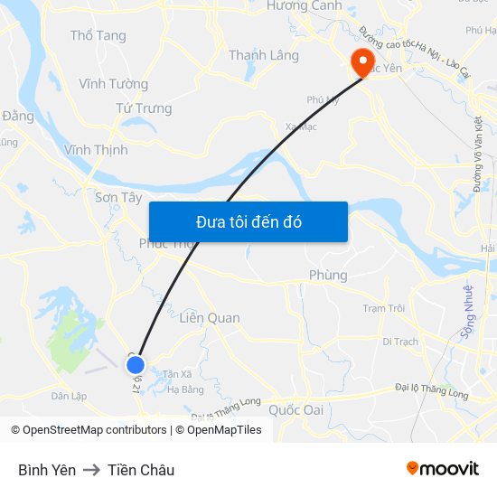 Bình Yên to Tiền Châu map