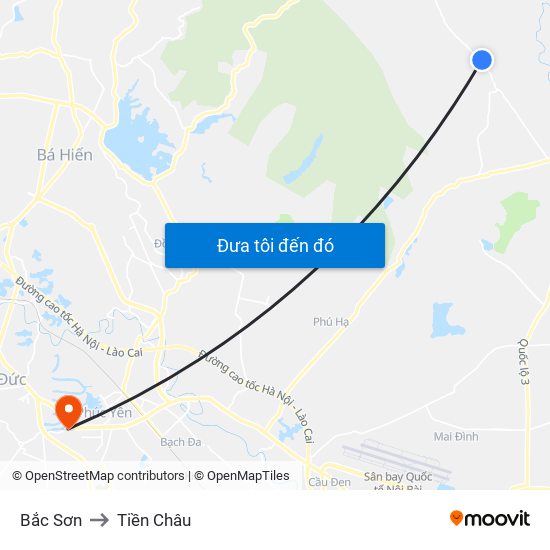 Bắc Sơn to Tiền Châu map