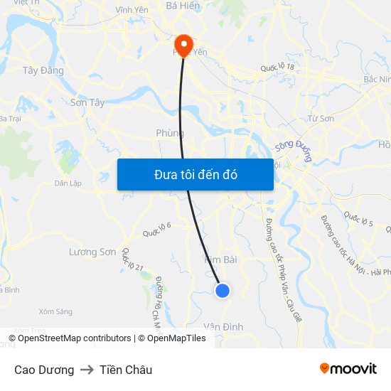 Cao Dương to Tiền Châu map
