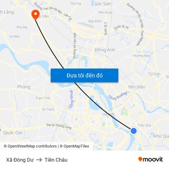 Xã Đông Dư to Tiền Châu map