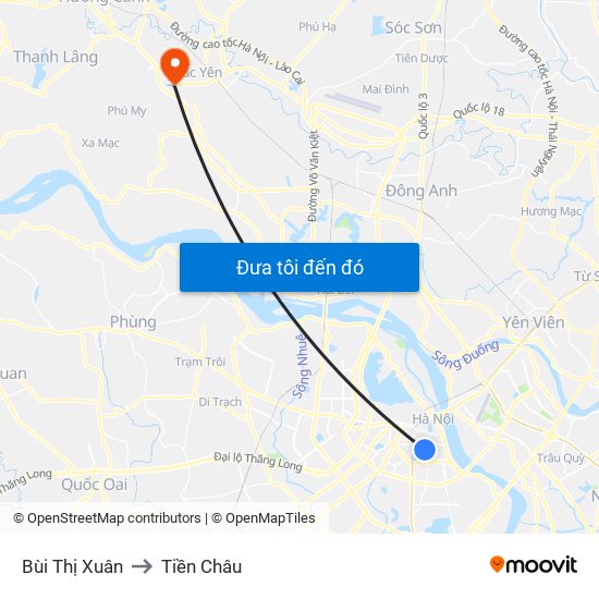 Bùi Thị Xuân to Tiền Châu map