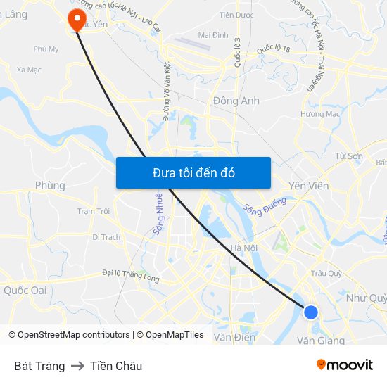 Bát Tràng to Tiền Châu map