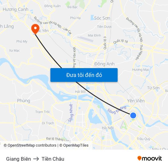 Giang Biên to Tiền Châu map