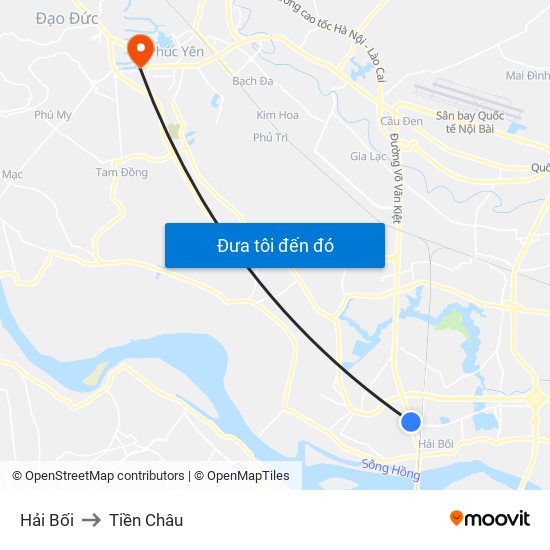 Hải Bối to Tiền Châu map