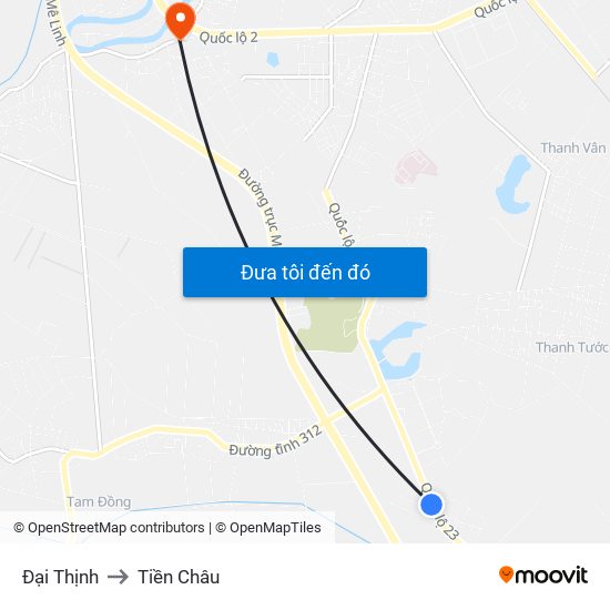 Đại Thịnh to Tiền Châu map