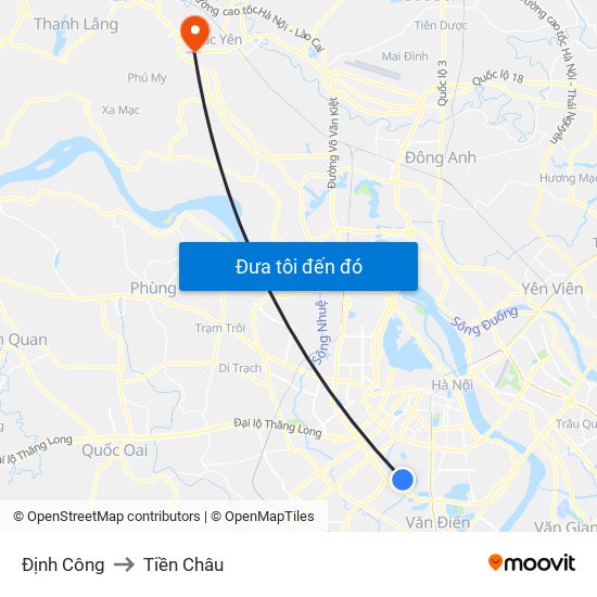 Định Công to Tiền Châu map