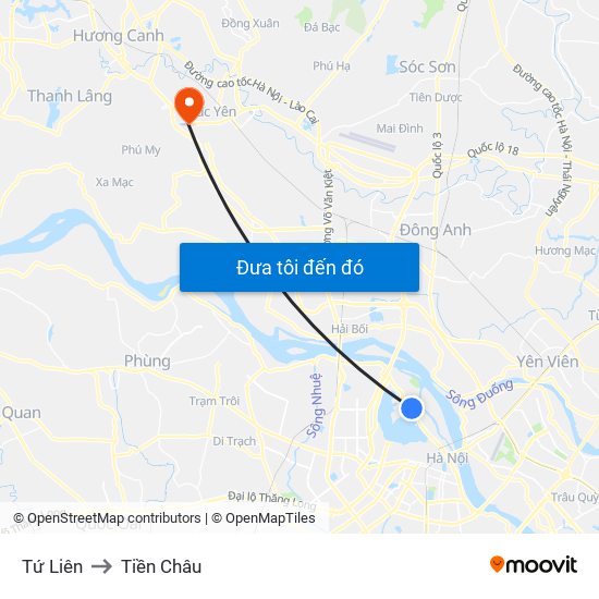 Tứ Liên to Tiền Châu map