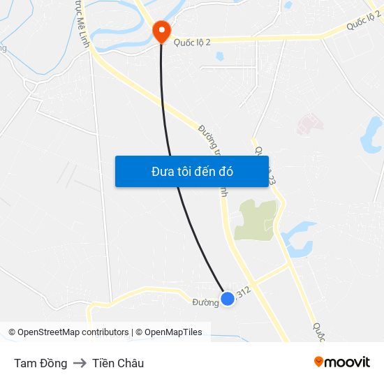 Tam Đồng to Tiền Châu map