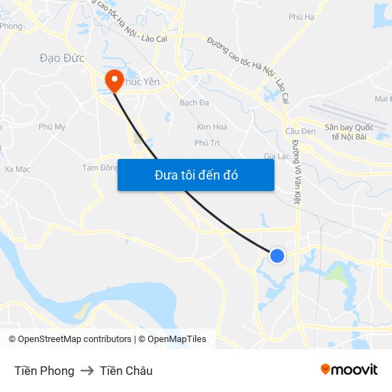 Tiền Phong to Tiền Châu map