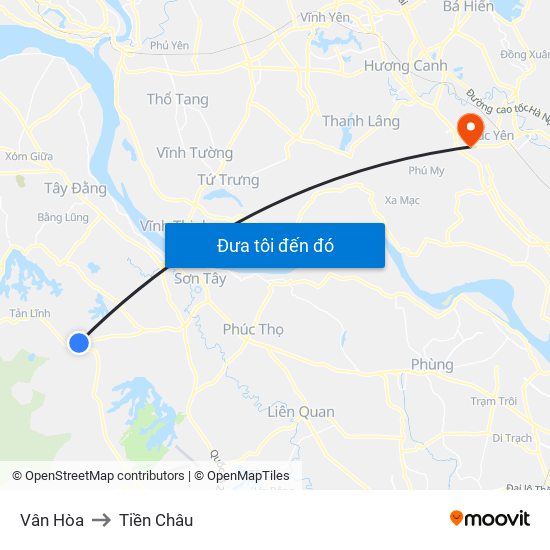 Vân Hòa to Tiền Châu map