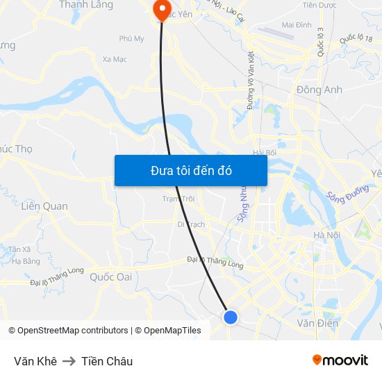 Văn Khê to Tiền Châu map