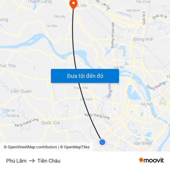 Phú Lãm to Tiền Châu map