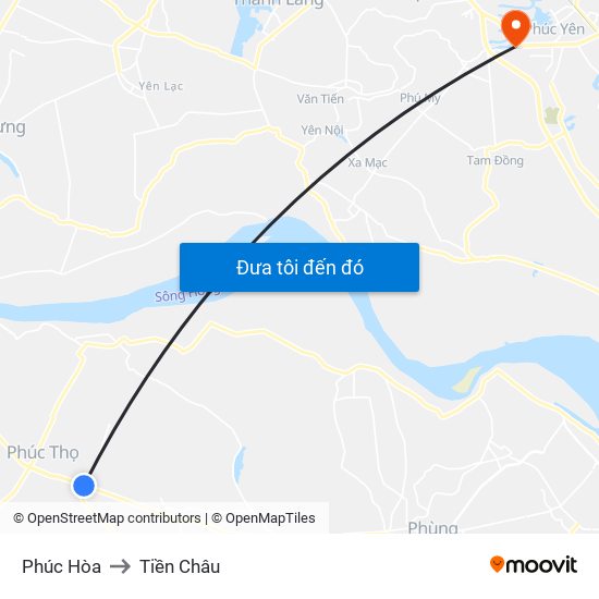 Phúc Hòa to Tiền Châu map