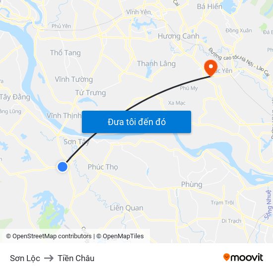 Sơn Lộc to Tiền Châu map