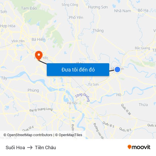 Suối Hoa to Tiền Châu map