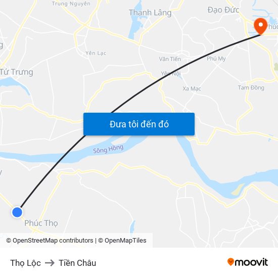 Thọ Lộc to Tiền Châu map