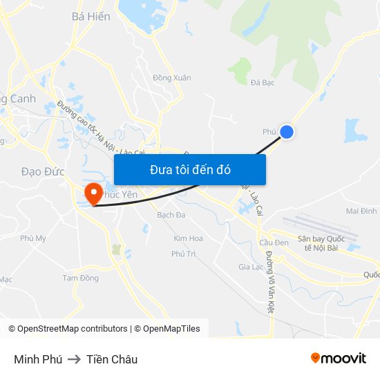 Minh Phú to Tiền Châu map