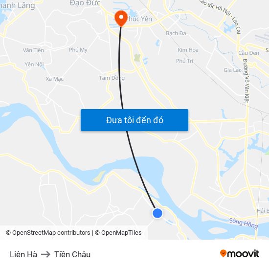 Liên Hà to Tiền Châu map