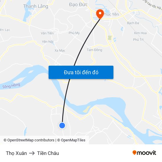 Thọ Xuân to Tiền Châu map