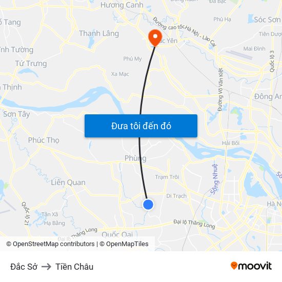 Đắc Sở to Tiền Châu map