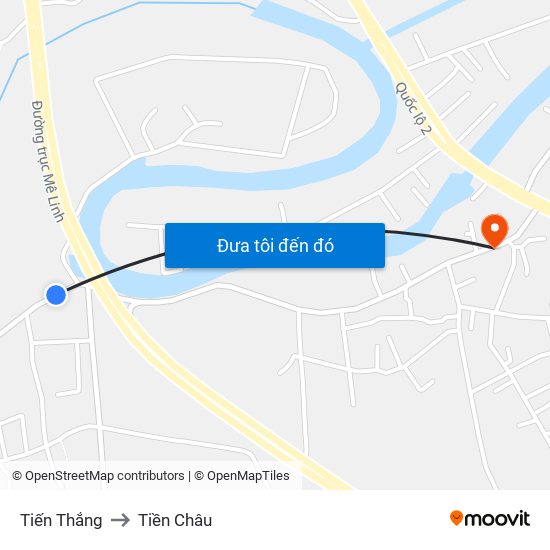 Tiến Thắng to Tiền Châu map