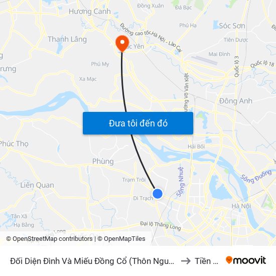 Đối Diện Đình Và Miếu Đồng Cổ (Thôn Nguyên Xá) - Đường 32 to Tiền Châu map