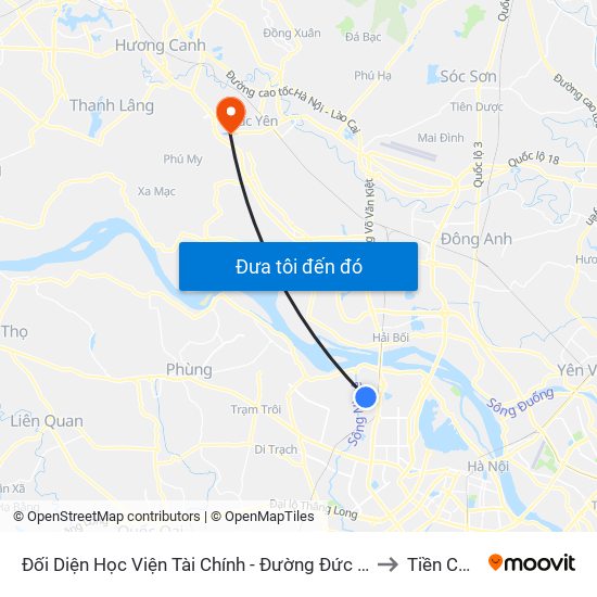 Đối Diện Học Viện Tài Chính - Đường Đức Thắng to Tiền Châu map