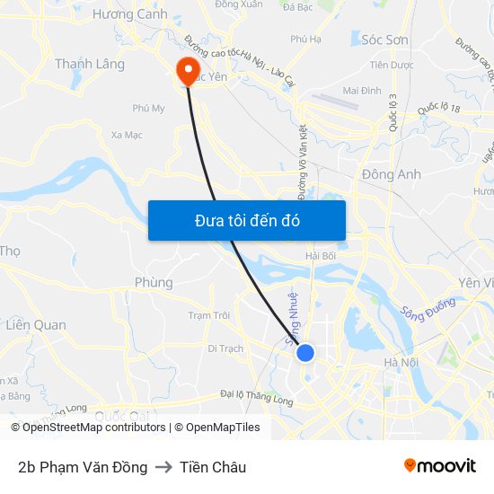2b Phạm Văn Đồng to Tiền Châu map