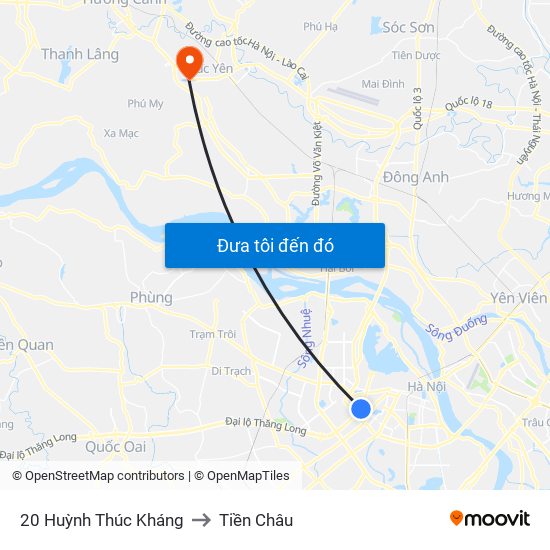 20 Huỳnh Thúc Kháng to Tiền Châu map