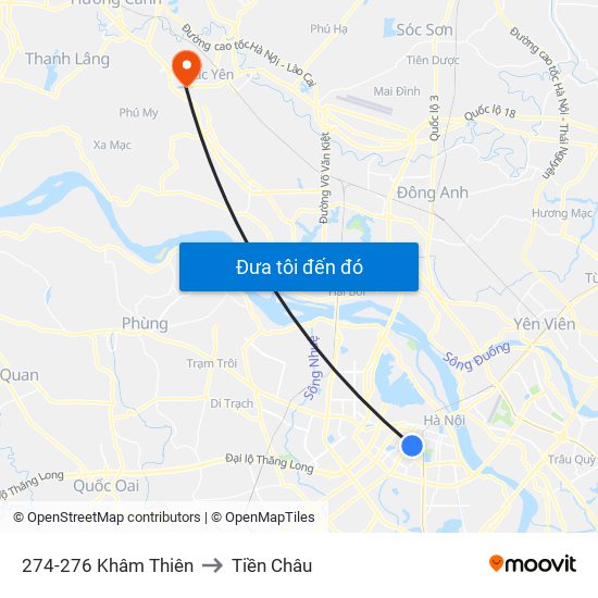 274-276 Khâm Thiên to Tiền Châu map