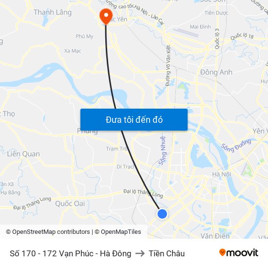 Số 170 - 172 Vạn Phúc - Hà Đông to Tiền Châu map