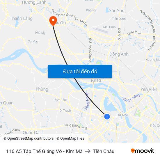 116 A5 Tập Thể Giảng Võ - Kim Mã to Tiền Châu map