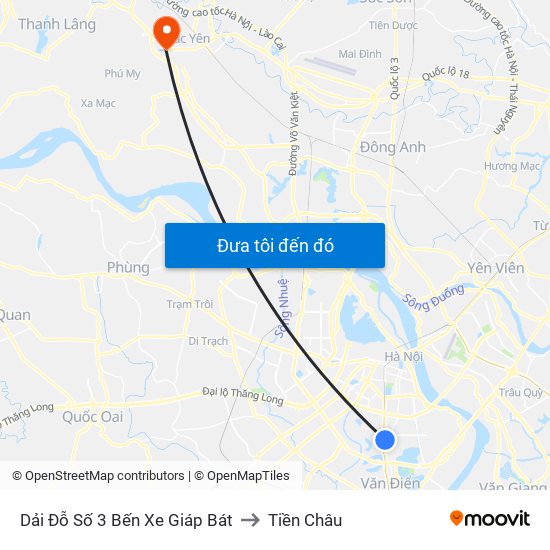 Dải Đỗ Số 3 Bến Xe Giáp Bát to Tiền Châu map