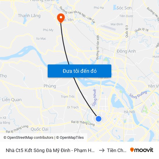 Nhà Ct5 Kđt Sông Đà Mỹ Đình - Phạm Hùng to Tiền Châu map