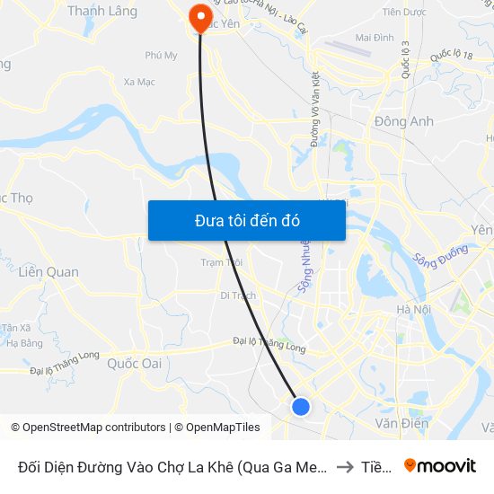Đối Diện Đường Vào Chợ La Khê (Qua Ga Metro La Khê) - 405 Quang Trung (Hà Đông) to Tiền Châu map