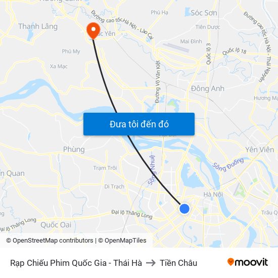 Rạp Chiếu Phim Quốc Gia - Thái Hà to Tiền Châu map