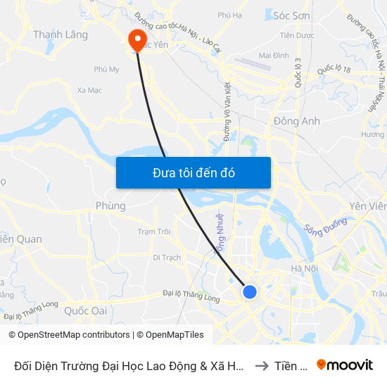 Đối Diện Trường Đại Học Lao Động & Xã Hội - 48 Trần Duy Hưng to Tiền Châu map