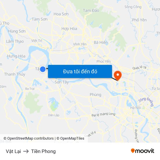 Vật Lại to Tiền Phong map