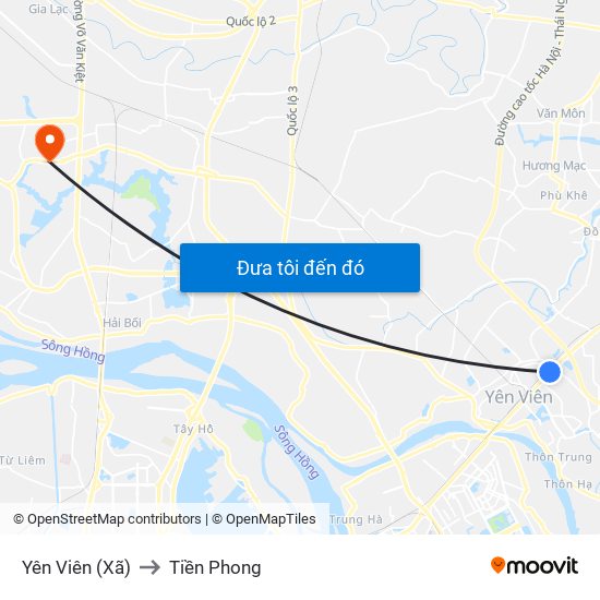 Yên Viên (Xã) to Tiền Phong map