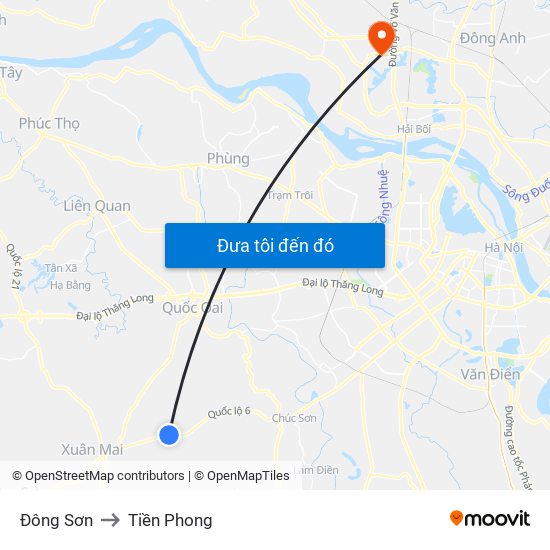 Đông Sơn to Tiền Phong map