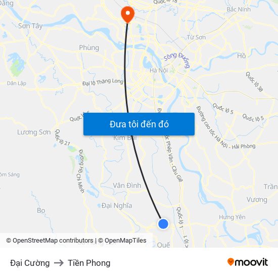 Đại Cường to Tiền Phong map