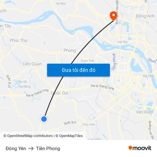 Đông Yên to Tiền Phong map